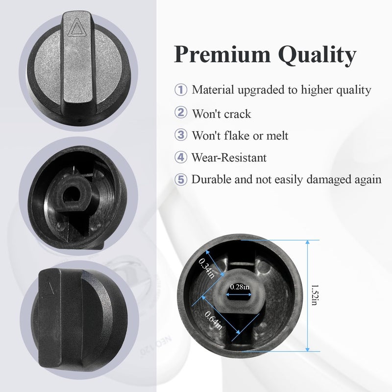WFCYX Bidet Seats Replacement Knob Compatible With Luxe Bidet Neo 120 & Neo 185, Knob Accessories for Luxe Bidet Neo 120 & Neo 185, Neo Knob, Non-Electric Bidet Attachment for Toilet Seat, 4 Pcs Black - Image 5